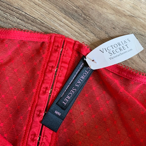 VS Christmas Fishnet Lace Satin Cutout Panty with Bows - Picture 4 of 7